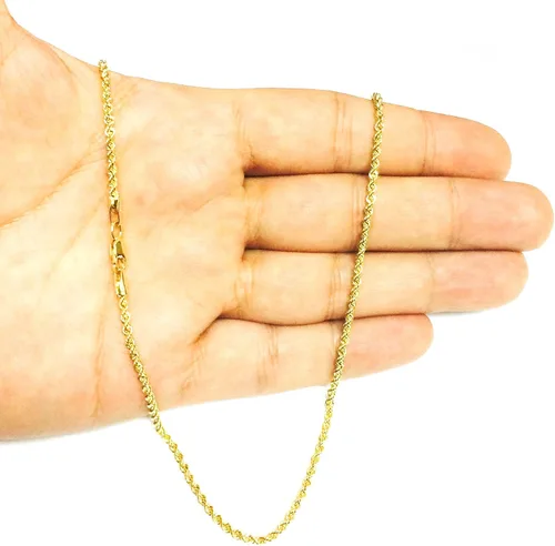 Vista 4 de Jewelry Affairs 14K Yellow Gold Filled Solid Rope Chain Necklace, 2.1mm