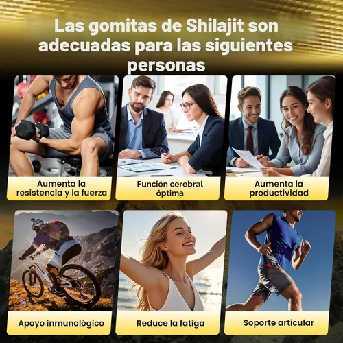Vista 4 de Gomitas Shilajit, Shilajit para hombres y mujeres Fórmula 10 en 1 de alta potencia de 4000 mg con shilajit puro del Himalaya, Ashwagandha y 75%