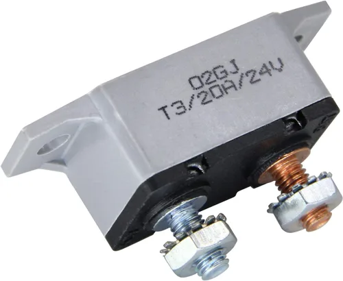 Vista 3 de Disyuntor de 6-28V 20A Restablecimiento manual para barcos marinos con cubierta protectora de cinturón rojo de 20 amperios