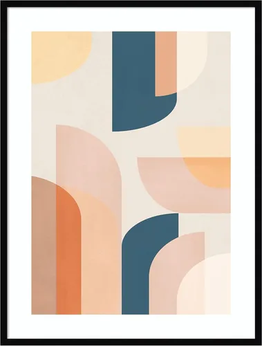 Vista 11 de Amanti Art Lienzo decorativo para pared, diseño geométrico retro de 21 x 17 pulgadas, por Kathrin Pienaar, arte abstracto para pared, decoración
