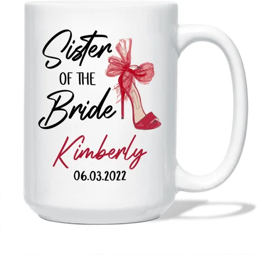 Vista 13 de Taza personalizada para la tía de la novia, taza de tía novia, regalo de boda para tía de la novia, regalo de tía de novia, taza de café de boda