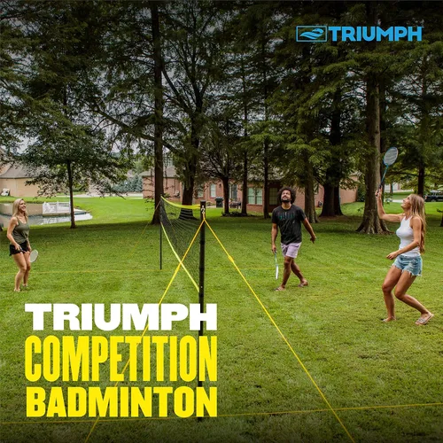 Vista 2 de Triumph Sports Badminton Set for Backyard & Outdoors with 4 Badminton Rackets, 3 Birdies, Net, Boundary Lines & Carry Bag
