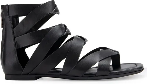 Vista 7 de Aerosoles Sandalias planas Harper para mujer, Cuero negro