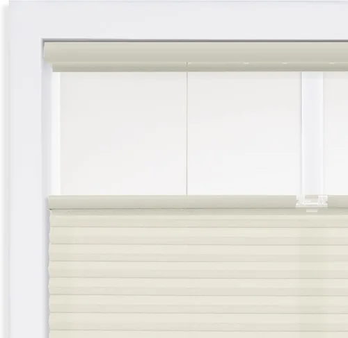 Vista 6 de DEZ FURNISHINGS Persiana Celular Inalámbrica de 1" con Filtro de Luz de Arriba Hacia Abajo y de Abajo Hacia Arriba, 20"W x 64"H, Alabastro