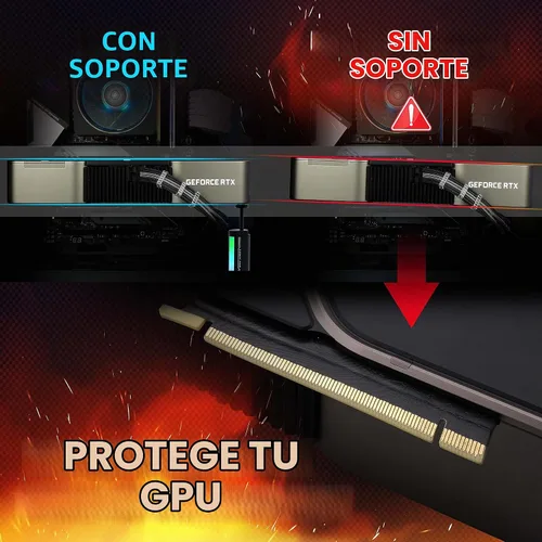 Vista 3 de EZDIY-FAB Soporte de soporte de GPU,Soporte de tarjeta gráfica ARGB de 5V 3PIN, Soporte de soporte de GPU altura ajustable,Soporte de aluminio