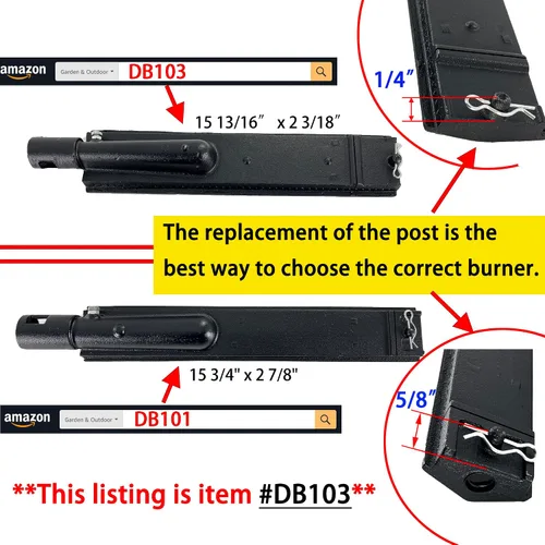 Vista 6 de Parts DB103 - Quemador de hierro fundido de 15 3/4 pulgadas para barbacoas Galore Turbo 3 quemadores Charbroil 463241004, 463241904, Chefs Charbroil
