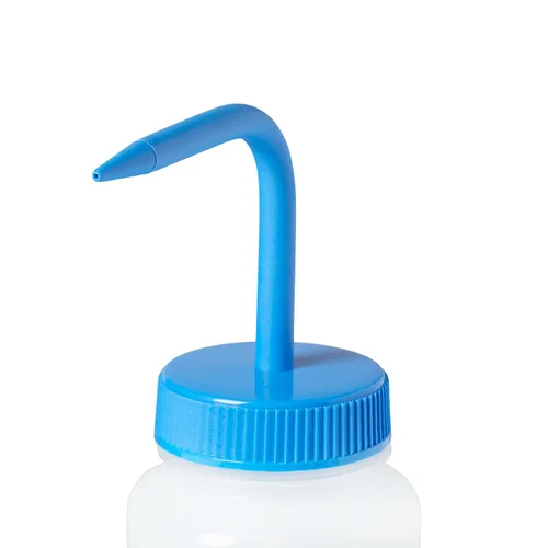 Vista 5 de United Scientific™ UniSafe™ Botella de lavado químico ventilada de LDPE de boca ancha de grado de laboratorio, agua (H2O), 16.9 fl oz (16 onzas), 4