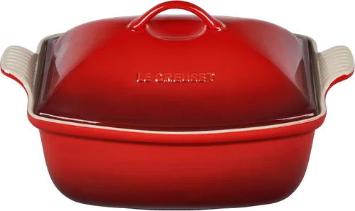 Vista 7 de Le Creuset Heritage - Cacerola de cerámica profunda con tapa, 4.5 qt., alcachofa