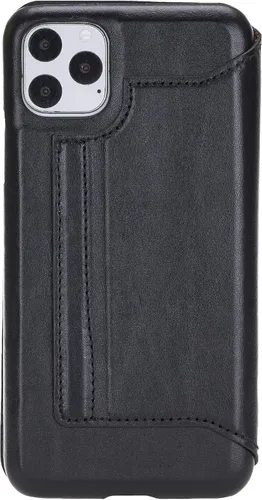 Vista 7 de Venito Venice - Funda delgada compatible con iPhone 11 Pro Max con soporte, cartera, cierre automático y bloqueo RFID (negro rústico)