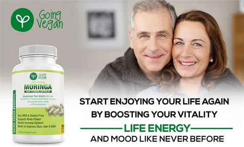 Vista 7 de Cápsulas de Moringa, 180 píldoras veganas de hoja de oleifera pura en polvo, 1200 mg por porción, suplemento sin OMG y sin gluten, suministro de 3