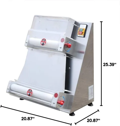 Vista 9 de Hoja de rodillo de masa de pizza, máximo 16 pulgadas, rodillo de masa comercial automático, 110 V, 370 W, rodillo eléctrico de masa de pizza