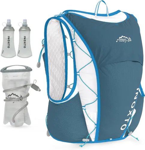 Vista 8 de INOXTO - Chaleco de hidratación, mochila ligera para correr en el agua, con bolsa de vejiga de agua de 1.5 litros, mochila para senderismo