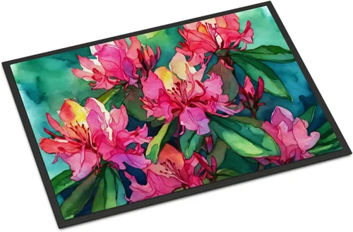 Vista 79 de Caroline's Treasures DAC1621MAT - Felpudo con diseño de camelia en acuarela de 18 x 27 pulgadas, tapete para puerta delantera, para interiores