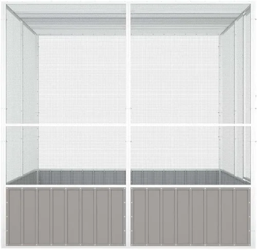 Vista 5 de vidaXL Jaula para pájaros gris 84.1"x85.6"x83.3" acero galvanizado