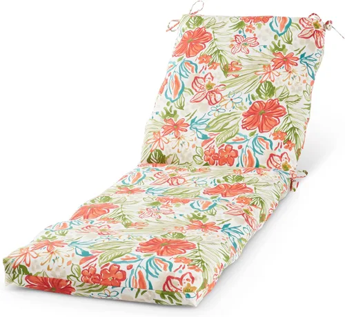 Vista 40 de Cojín reversible para silla de descanso para exteriores, color blanco tropical