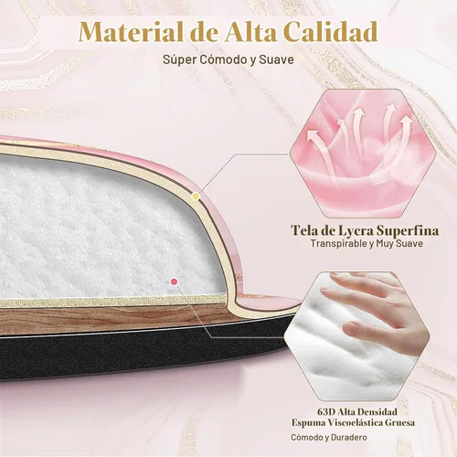 Vista 3 de Gimars Juego Mejorado Ampliado de Almohadilla de Apoyo para Muñeca de Teclado de Espuma Viscoelástica de Gel, Diseño Ergonómico Cómodo para oro rosa