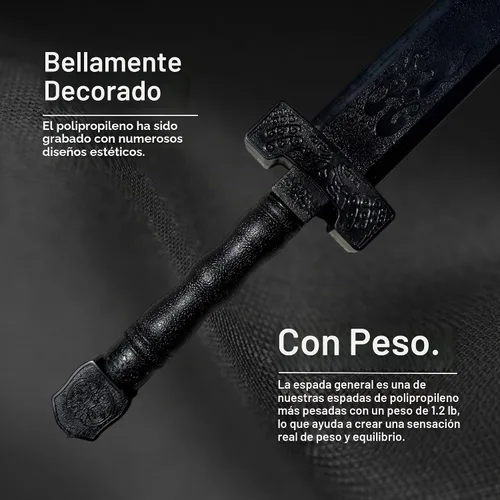 Vista 3 de E-BOGU Espada negra general de polipropileno (32 pulgadas)