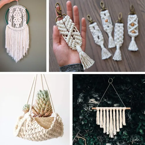 Vista 7 de Cuerda de macramé 3mm X 547 yardas sin teñir 100% algodón natural, cuerda de macramé de algodón trenzado de 4 hebras para colgantes de pared hechos