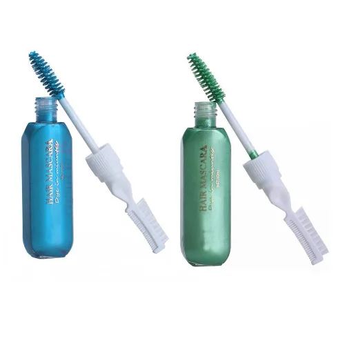 Vista 2 de Rímel temporal para el cabello, lavable, temporal, tinte para el cabello, tiza para el cabello, tinte instantáneo no tóxico (azul+verde)