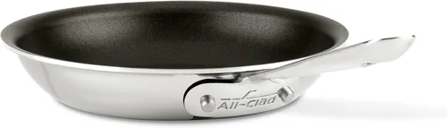 Vista 10 de All-Clad D3 - Sartén antiadherente profesional de acero inoxidable de 8 pulgadas, sartén de acero inoxidable de 3 capas, inducción, apta para horno