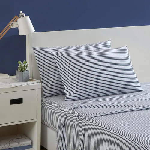Vista 51 de Nautica - Sábanas, juego de ropa de cama de percal de algodón con funda de almohada a juego, vigorizante y fresco, bolsillo profundo