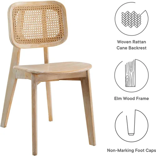 Vista 8 de Modway EEI-4645-GRY Habitat - Silla auxiliar de comedor de madera, color gris