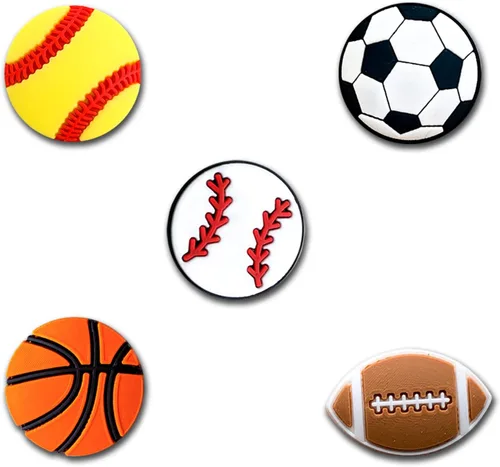 Vista 2 de 25 dijes deportivos para zapatos para zuecos, sandalias, pulsera, pantuflas, zapatos de agua, béisbol, sóftbol, fútbol, fútbol, baloncesto