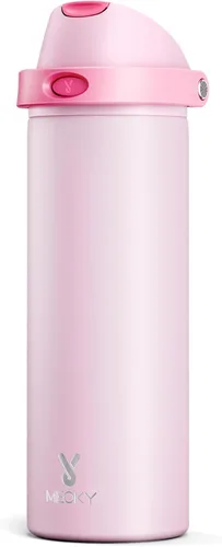 Vista 42 de Botella de agua de 24 onzas para el día de San Valentín: Botella de agua de acero inoxidable Meoky con popote y tapa de boquilla, a prueba de fugas