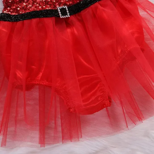 Vista 5 de fioukiay Mameluco de Navidad para recién nacido con lentejuelas vestido de Navidad traje de tul con encaje tutú para fiestas infantiles