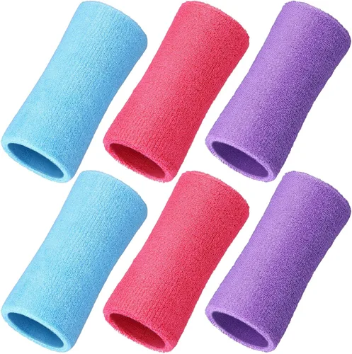 Vista 15 de WILLBOND Bandas de sudor de muñeca de 6 pulgadas para hombres y mujeres, elásticas, atléticas, largas, absorbentes, para baloncesto, tenis, correr