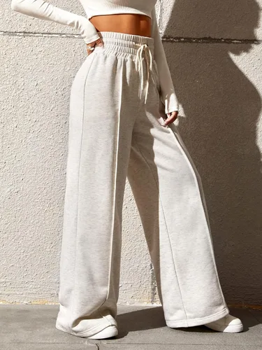 Vista 3 de SOLY HUX Pantalones largos de pierna ancha con cordón y cordón para mujer