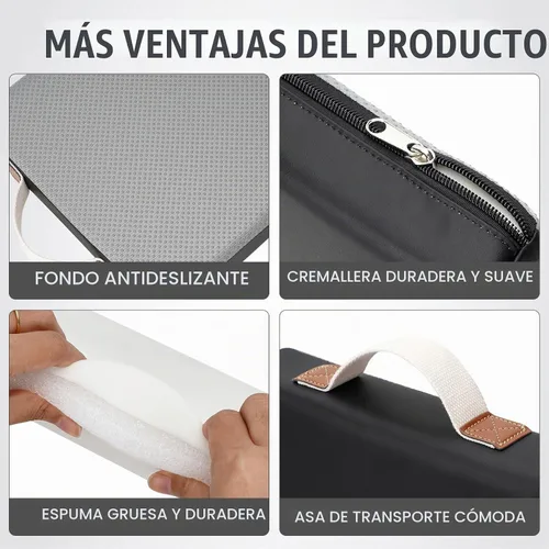Vista 9 de HappyPicnic Almohadilla impermeable para arrodillarse de jardín, alfombrilla de espuma suave de 2 pulgadas de grosor para jardineros con mango