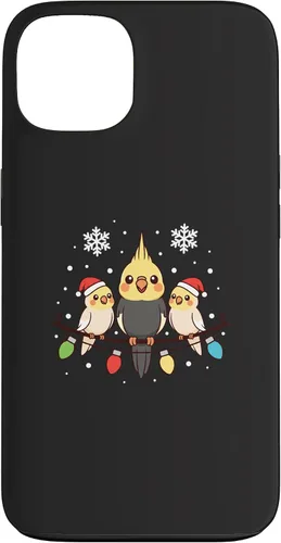 Vista 7 de Bird Cockatiel Holiday Trio Perched Cartoon Cheer Case for iPhone 16