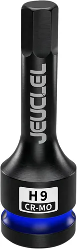 Vista 18 de Vaso de Punta de Impacto Hexagonal de 4mm, H4 Vaso Allen de Impacto de 1/2 Pulgada, Adaptador de Destornillador Hexagonal Alargado de Acero Cr-Mo