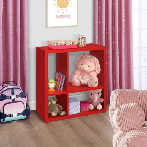 Vista 11 de Kings Brand Furniture - Katelyn - Estantería abierta de 4 cubos, organizador de almacenamiento de juguetes para niños (azul)