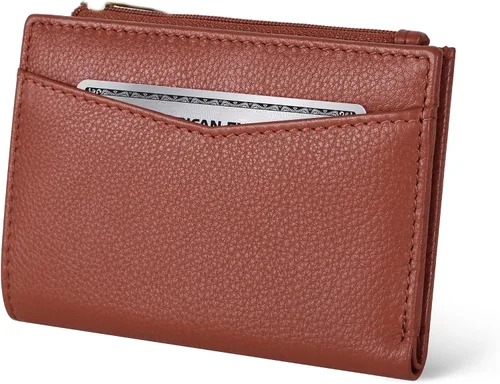 Vista 8 de Oak Leathers Cartera de cuero para mujer – Monedero pequeño RFID para tarjetas de crédito y soporte de identificación para damas, regalo