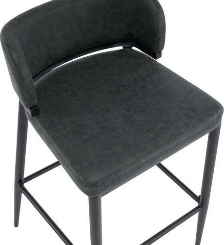 Vista 8 de Christopher Knight Home Ebany - Juego de 2 taburetes de bar con marco de metal, silla de cocina tapizada, sillas de bistró con respaldo curvado