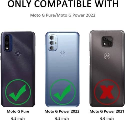 Vista 2 de Jeylly Funda para Moto G Pure con [Paquete de 2] Protector de Pantalla HD, [Grado Militar] Soporte de Anillo Resistente de Servicio Pesado Defensor
