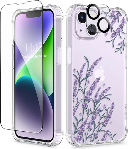 Vista 127 de GVIEWIN - Funda para iPhone 11 con protector de pantalla + protector de lente de cámara, cubierta protectora transparente suave de poliuretano