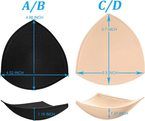 Vista 2 de URSMART Inserciones de almohadillas de brasier, inserciones de copas de sujetador, inserciones de brasier extraíbles transpirables para brasier beige