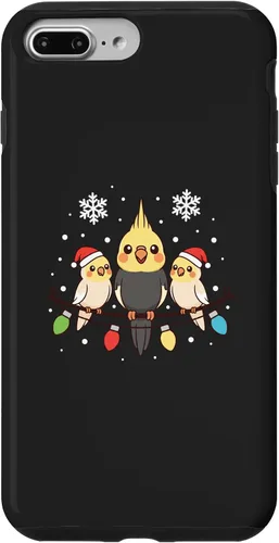 Vista 12 de Bird Cockatiel Holiday Trio Perched Cartoon Cheer Case for iPhone 16