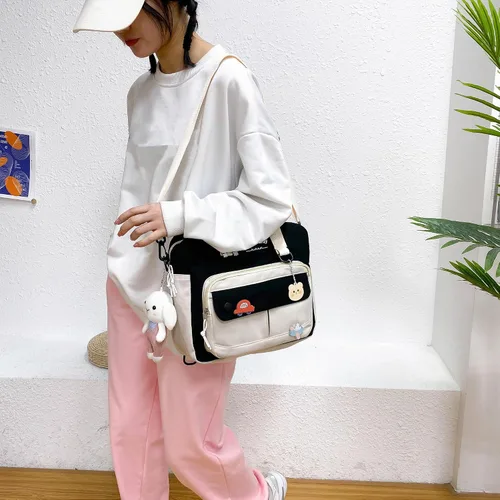 Vista 3 de Lindas Mochilas Para La Escuela, Mochila Japonesa Kawaii Multifuncional Para Laptop, Mochilas Estéticas Para Niñas Adolescentes Y Niños, Mensajero