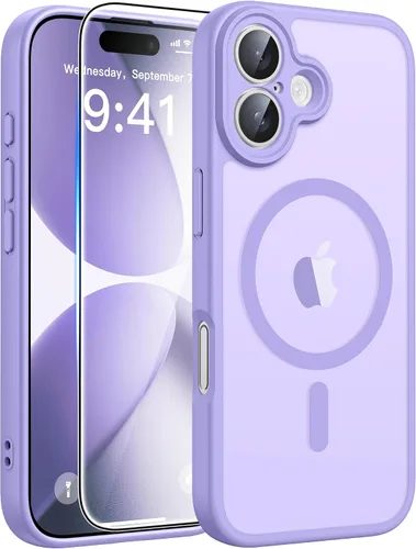 Vista 353 de FNTCASE - Funda para iPhone 16 Pro: magnética, mate, translúcida, de grado militar, protectora contra caídas, resistente, fina, duradera y a prueba