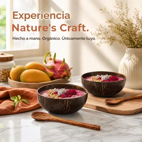Vista 5 de ZENFUN Paquete de 6 cuencos de coco con 4 cucharas de madera, cuencos de coco pulido de 15 onzas, juego de cuencos de cáscara de coco natural