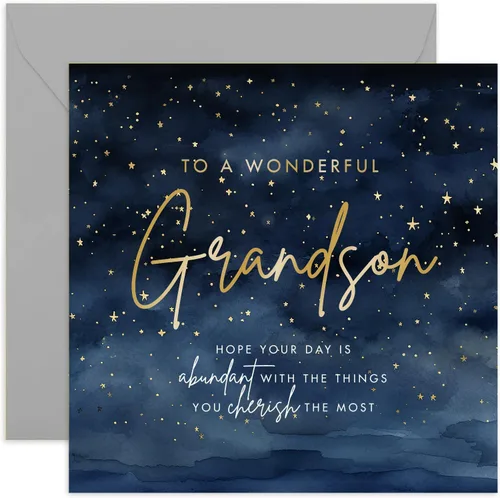 Vista 19 de Tarjeta de cumpleaños para novio, diseño de estrellas maravillosas, tarjeta de cumpleaños masculina para hombres y adultos, diseño de cielo