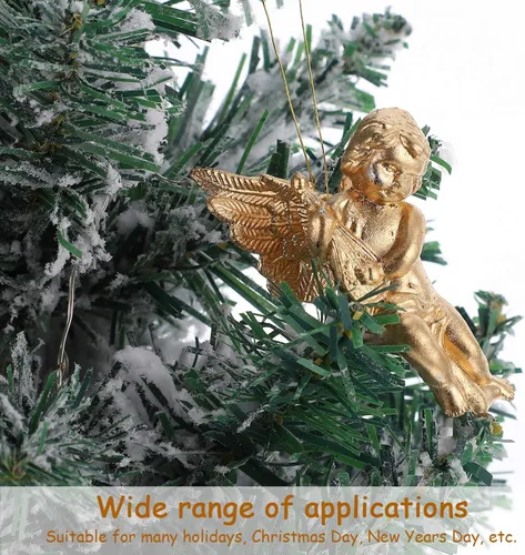 Vista 4 de Amosfun - Figura decorativa de ángel de Navidad (30 unidades), diseño de ángel de querubín