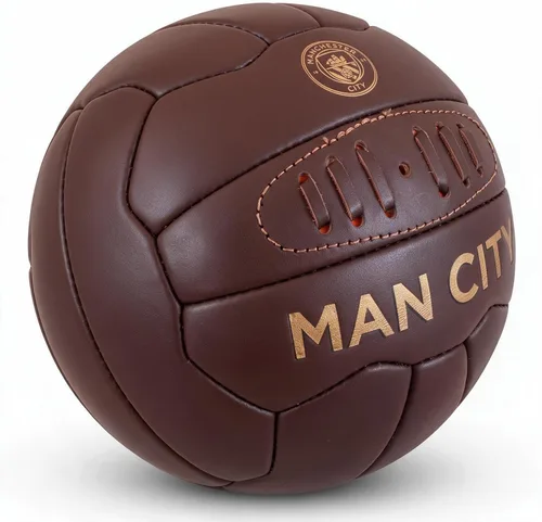 Vista 2 de Manchester City FC Balón de fútbol Retro Leather Heritage (talla única) (marrón)