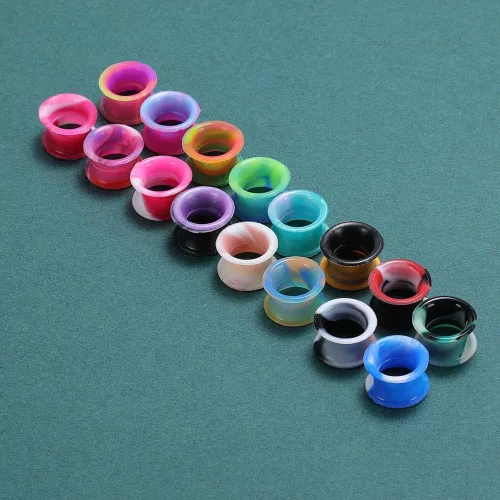 Vista 6 de ZS 16 pares de tapones para los oídos, dilatadores de silicona, flexibles, finos, dilatadores, dilatadores, dilatadores de oreja