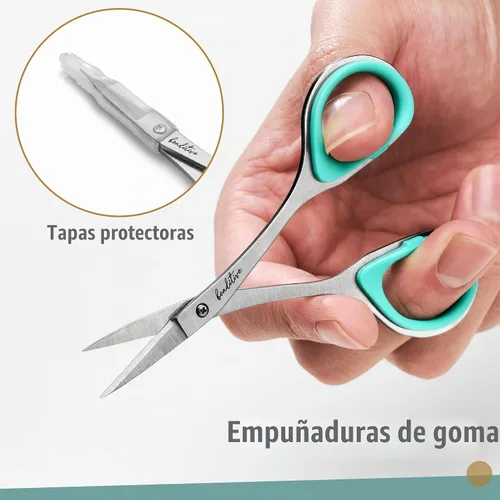 Vista 7 de Beaditive Juego de tijeras de costura y bordado (2 piezas) curvadas y rectas, afiladas, de acero inoxidable Puntas de precisión, mango ergonómico