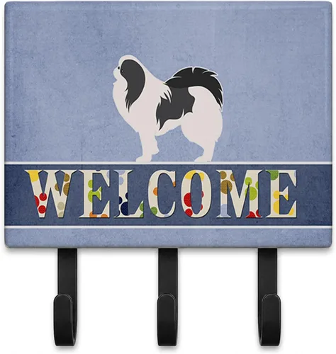 Vista 20 de Caroline's Treasures Afghan Hound - Gancho de pared de bienvenida, triple, multicolor Afghan Hound Welcome artwork on ceramic tile with three